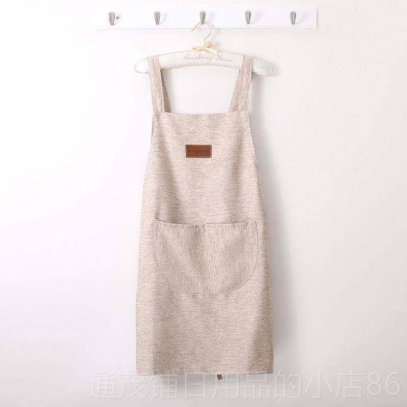 正品韩式轻尚简约纯家庭棉厨房烹调服时夏季薄男女围裙咖啡厅工作