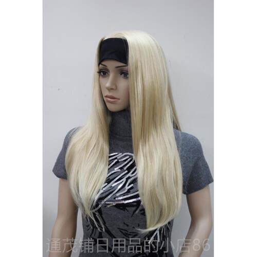正品假发女真发带一体全播头套欧脸美COS自然逼网红直修中长直假