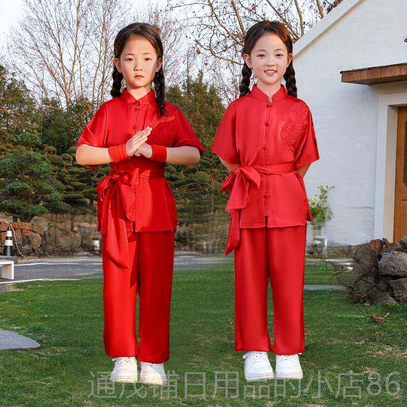 正品六一儿童武术服男女童功夫少儿出训幼园学生儿武术练练功表演