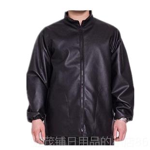 油防防水罩衣皮衣工作洗车修车护屠宰养殖水产防服 PU男士 正品 包邮