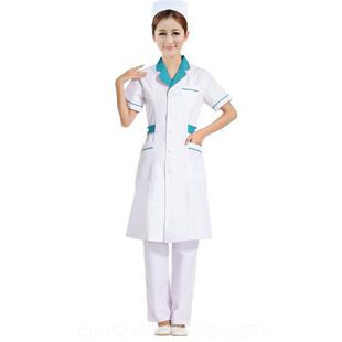 高档大码南丁格尔护士服白冬装长袖药工医店作服美容服药房护服大