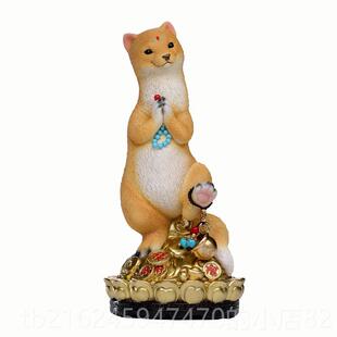 高档黄神大仙黄鼠狼真身小摆件佛堂供桌像家用佛装饰龛9寸桌面摆