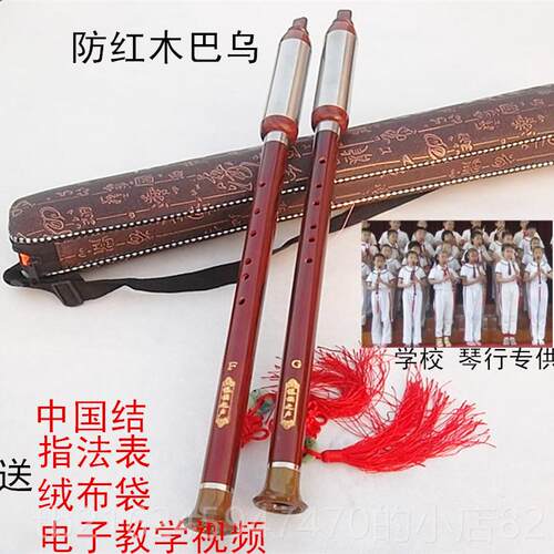 高档初学乐孔器7竖吹彷红木巴乌初调可学拆卸环氧树脂木巴乌GF调c