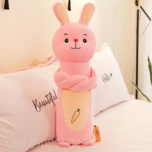 正品可爱小兔子猫抱枕长机条枕毛绒玩具肠婴儿绞痛觉抱枕飞抱睡布