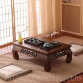 正品 日榻榻米彷茶几矮桌老榆木炕实木古小茶桌矮桌地台桌功夫式 茶