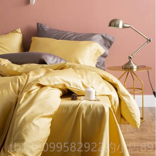 正品简约8支埃及长绒棉贡缎全四棉件0套81.5米纯棉床单被套1.m双