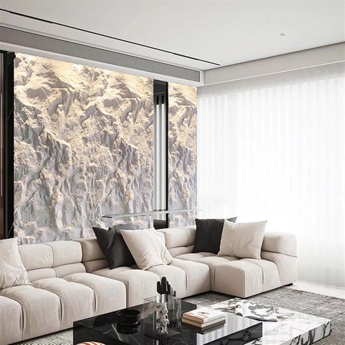 PU石材山峰石无缝连纹背景墙仿真石材沙发客餐厅背景室内外石材