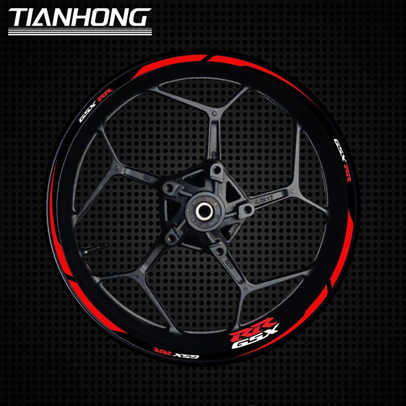适用GSX250R 600 750 1000大中小R改装轮毂框圈个性反光贴纸贴花