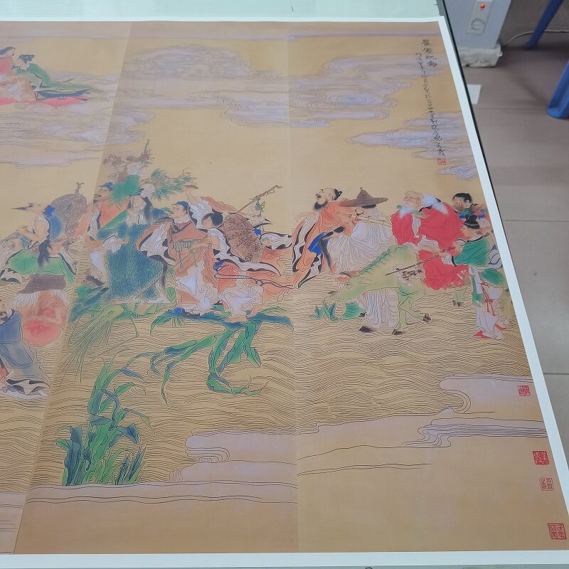 任伯年 群仙祝寿图 巨幅国画人物写真微喷仿古复制玄关酒店装饰