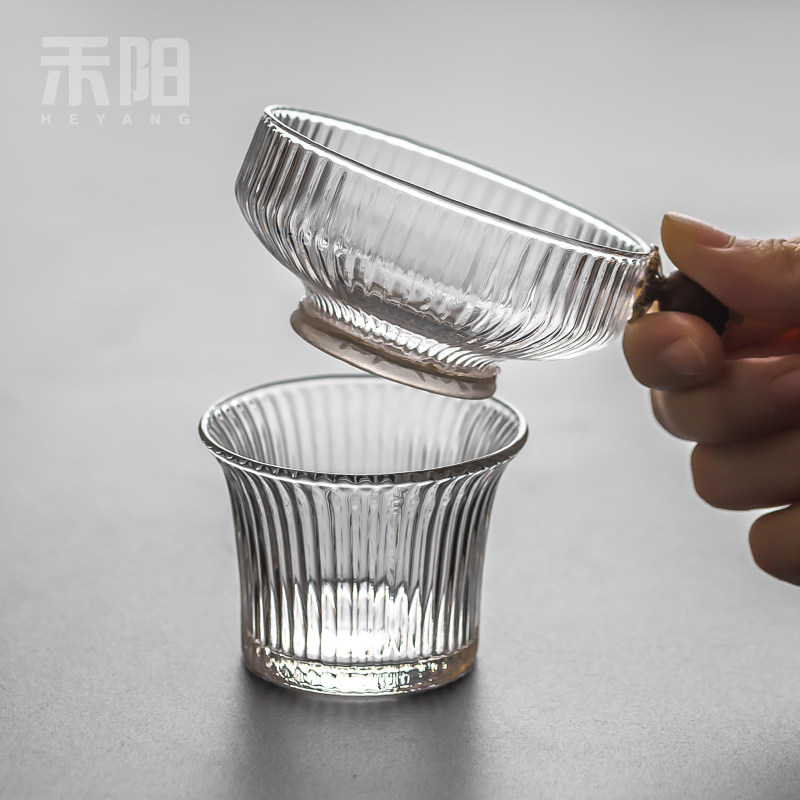禾阳创意耐高温手工玻璃茶漏大号口径茶滤漏斗滤网茶隔茶叶过滤器