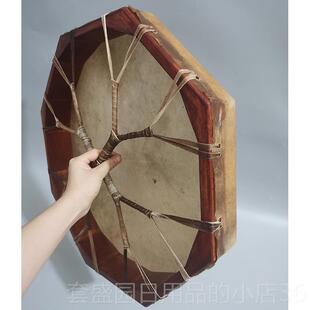 高档印第安框音乐愈冥想兽皮鼓S疗牛皮羊皮h鼓aman八角手鼓送鼓包