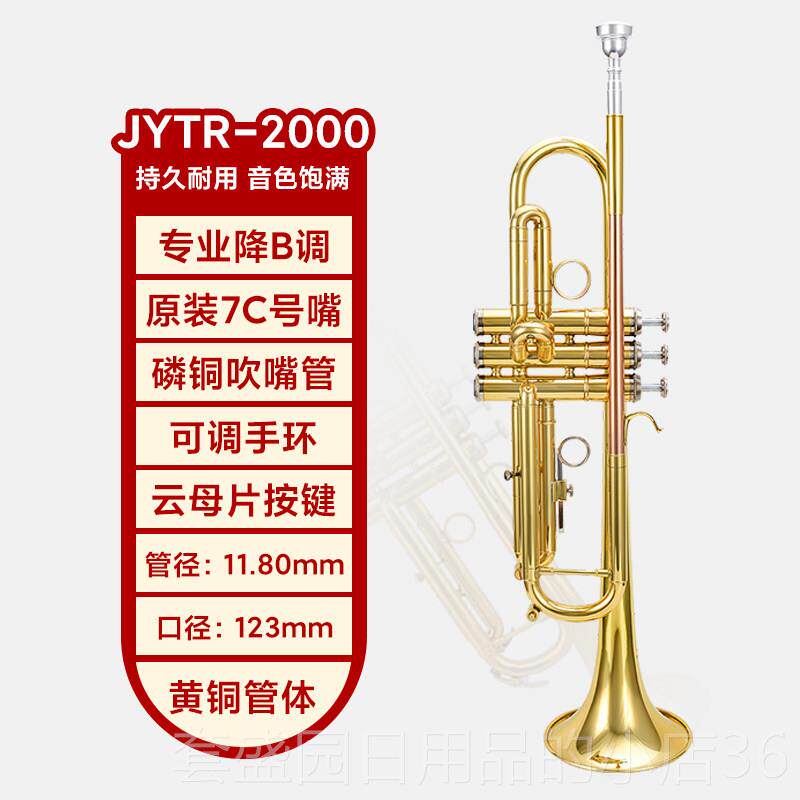 正品金音小号降B调初学铜儿童人考级用乐器通JYTR-成E100G 漆金黄