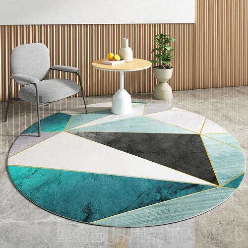 高档圆形地毯卧室 轻奢网红餐风格 床边客厅椅茶几书桌脑电转吊篮