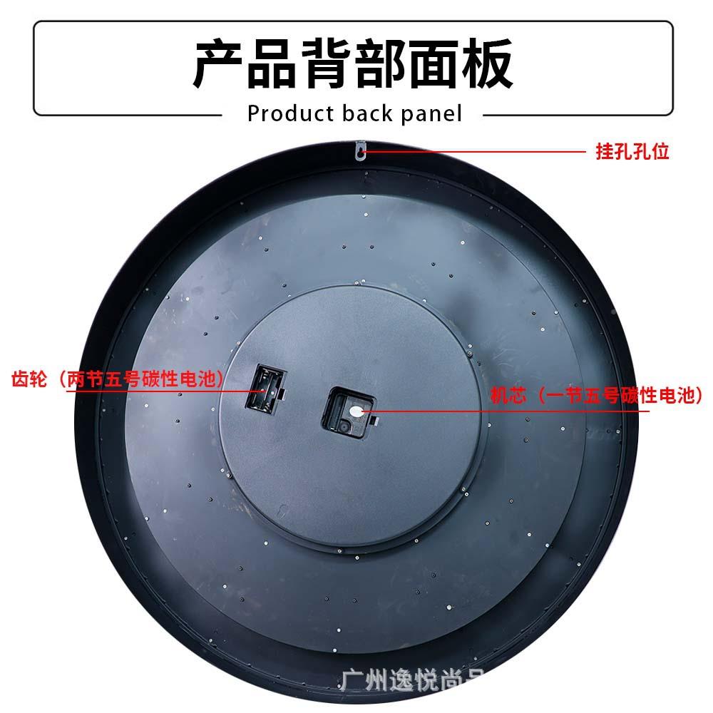 新款欧古典美轮齿钟表圆GTCM2401形创意复古旧时钟客厅墙面装饰怀
