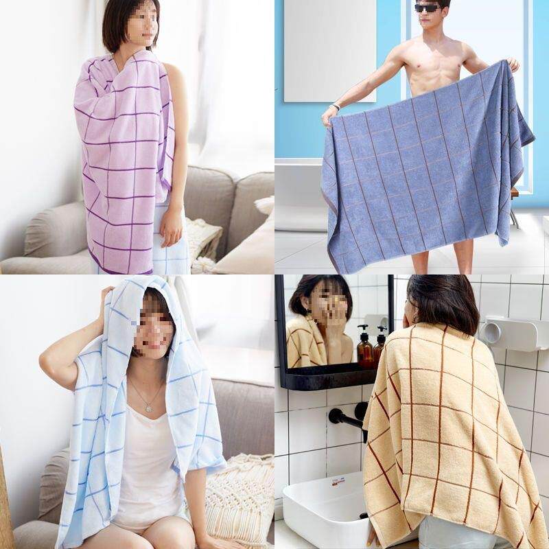 H7J洗浴巾纯家用棉掉吸水柔软JZZ不易毛全棉成人女澡情侣款一对男