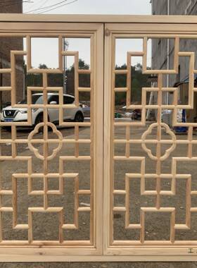 东阳木雕仿空古门F965H9TH窗中式隔断玄关屏实风镂木花格雕户花窗