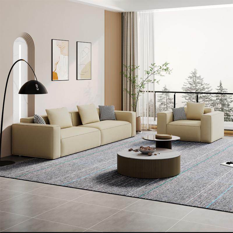沙发免洗科技艺豆腐块落地直排厅客小户长方形现代简约轻奢布懒型