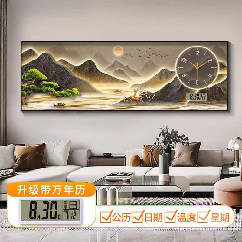 钟Bnj新万年历餐厅表挂钟轻奢创意钟表表挂饰挂钟935客厅装画挂款