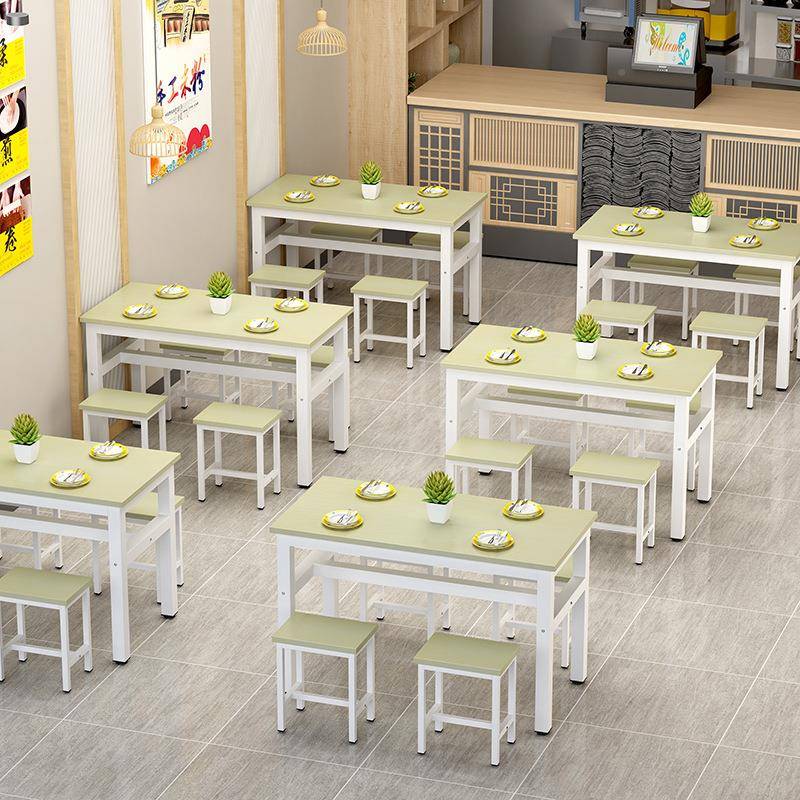 食堂饭店餐桌店商用餐早餐快餐小店吃饮桌椅组合长方形出BDR-001