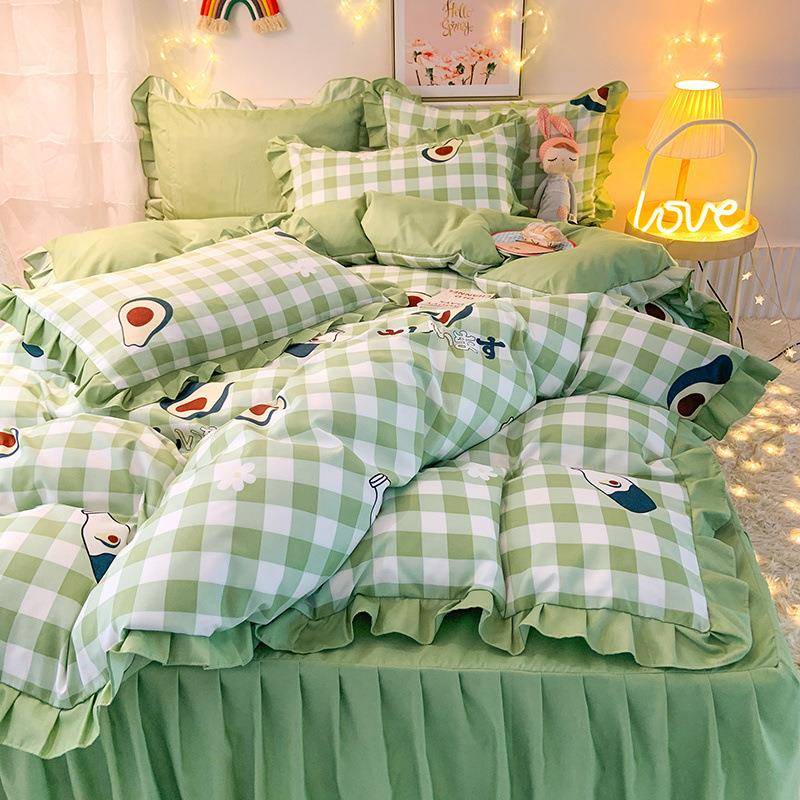 韩公主床裙四件套式单被床套亲肤棉裸睡床68上风用品