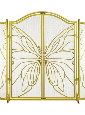金色蝶装折叠屏蝴风，内927客厅壁炉安室全隔断屏饰风