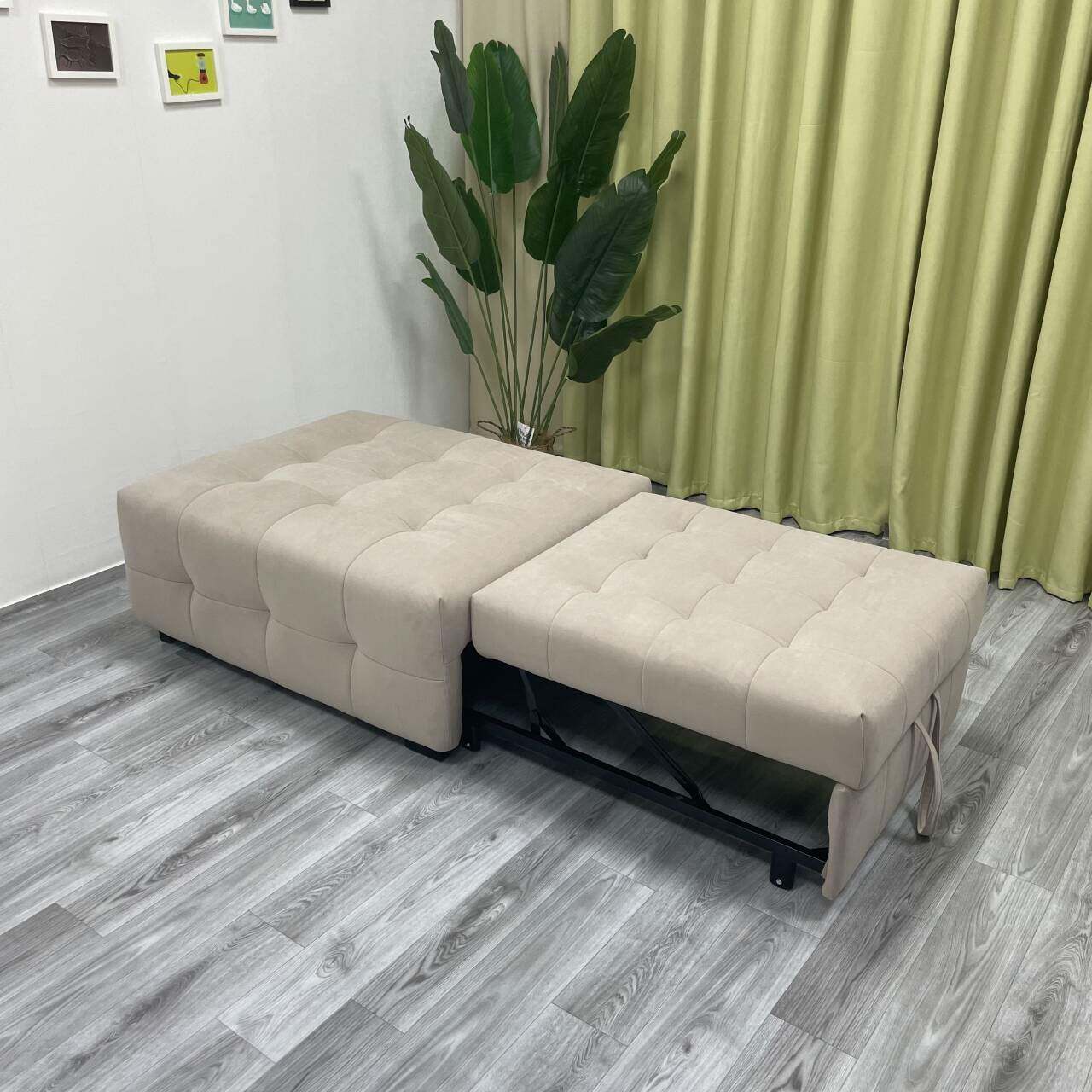 泡芙沙床2025新款两用可折叠抽拉发沙SYJ式小户客型厅单人位网红