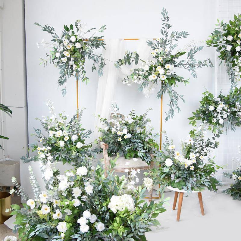 引系婚庆仿真森植物假玫瑰花束婚花庆堂铁艺9529架子装饰路背景花