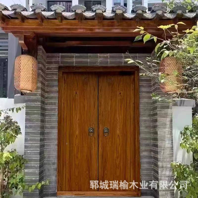 中式木老榆木大门四821墅开合院别双门进户门实酒店民宿多规格大