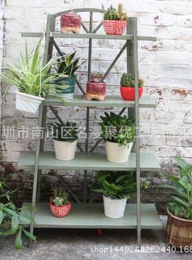 复铁艺作旧多肉花架园35604置物架家居装储物古架展示架饰花园艺