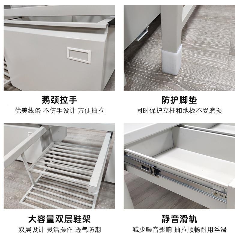 标准制式双层营YC-03房床单人床上铺铁学习桌内床务下柜梅花椅