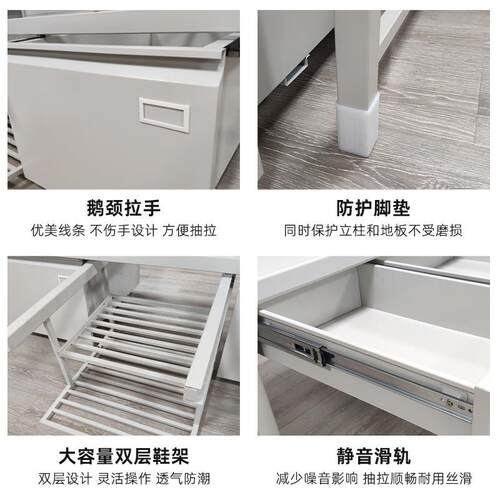 标准制式双层营YC-03房床单人床上铺铁学习桌内床务下柜梅花椅