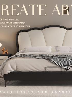 中双古风轻奢实木床.81米白色现代简约1.FS-LPHS-5米人主卧欧式皮