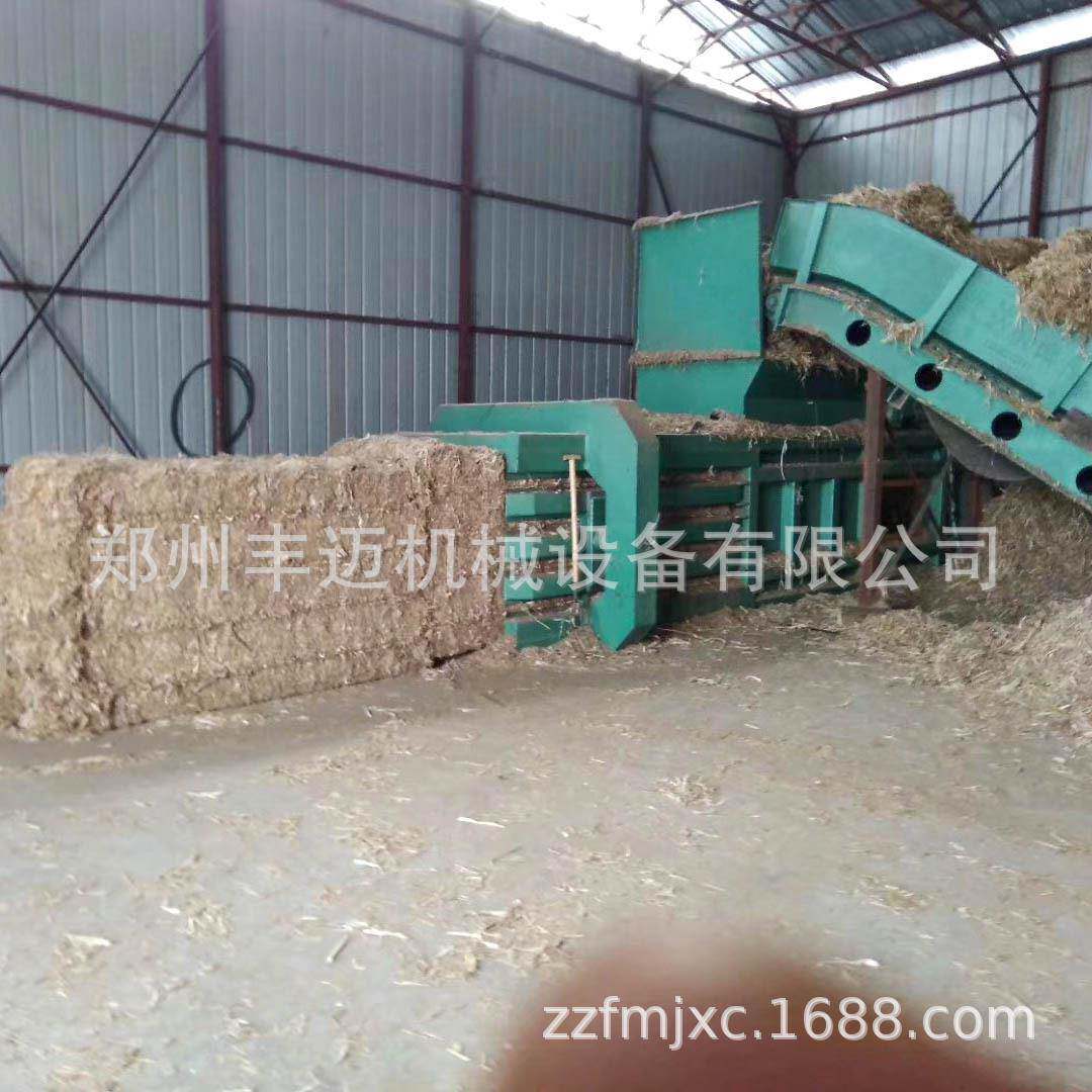 卧式秸秆稻草打包机价120格型自动包捆绳HZU花纸打设备废纸打包机