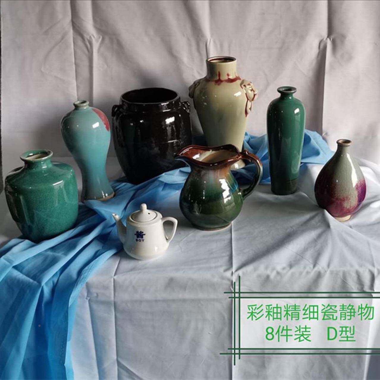 学生铅笔素描，静彩水粉颜料，水颜料829油画作品等彩陶，物