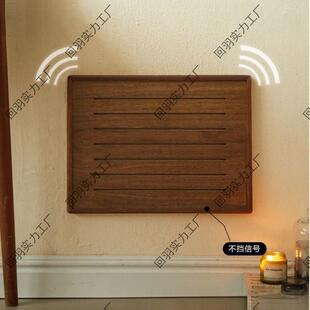遮回羽1521挡电表装饰画胡桃木网箱弱电箱盖板多媒体挂画箱实电木