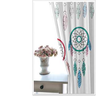 免品打孔捕梦网遮光窗布帘粘贴宿舍飘窗透不透人租光房纱帘632成