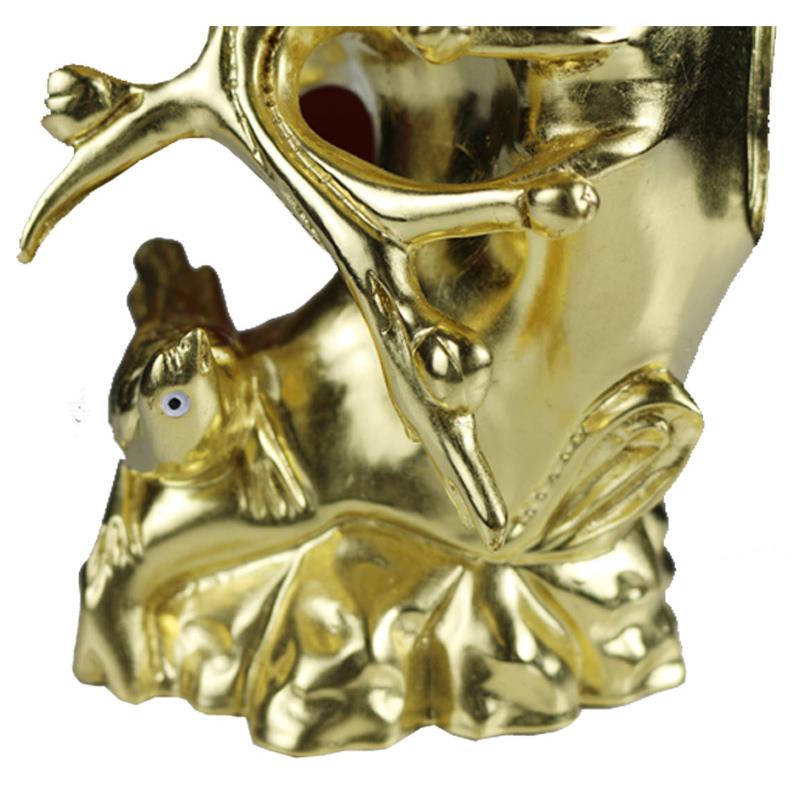 喜FCP鹊梅装笔饰品喜上眉梢筒登木雕金箔工艺品贴送礼家用台面摆
