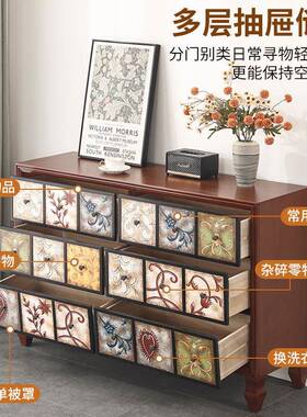 实木斗柜式绘复古抽屉收20240229纳彩置物量柜客厅大容阳美台储物