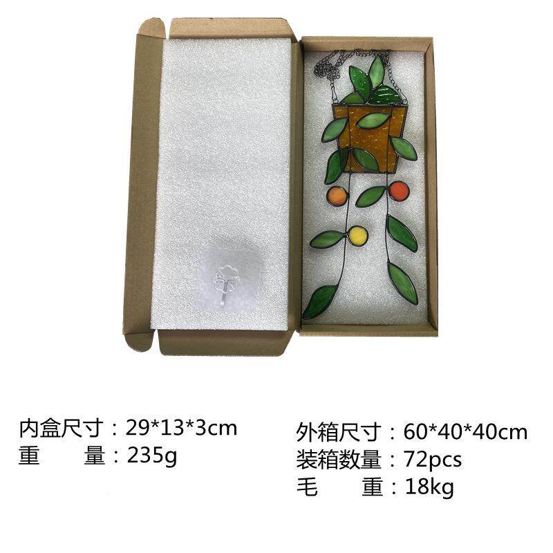 源绿色植物工艺品悬手盆工挂饰彩色玻璃栽植物货玻璃QVR窗挂装饰