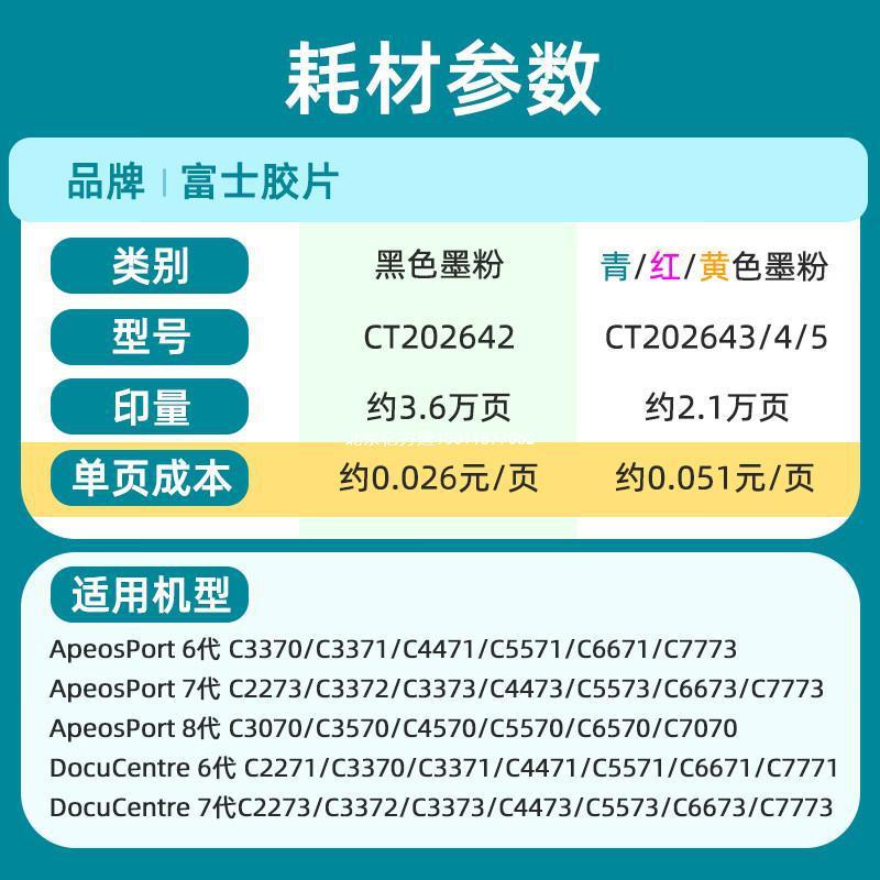 富7士3施CT202642-CT202645原装粉盒硒鼓2271331227733富士施乐37