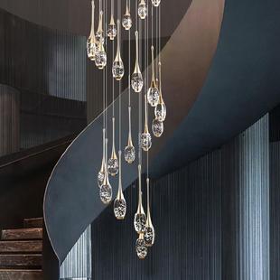 别墅复式 吊oft小613公寓旋转 楼梯l吊灯长轻吊灯奢水晶2025年新款