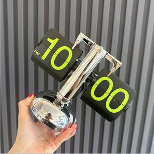 天欧式自翻钟复页古简约家居客厅座钟小平机械翻动页QHJ时钟