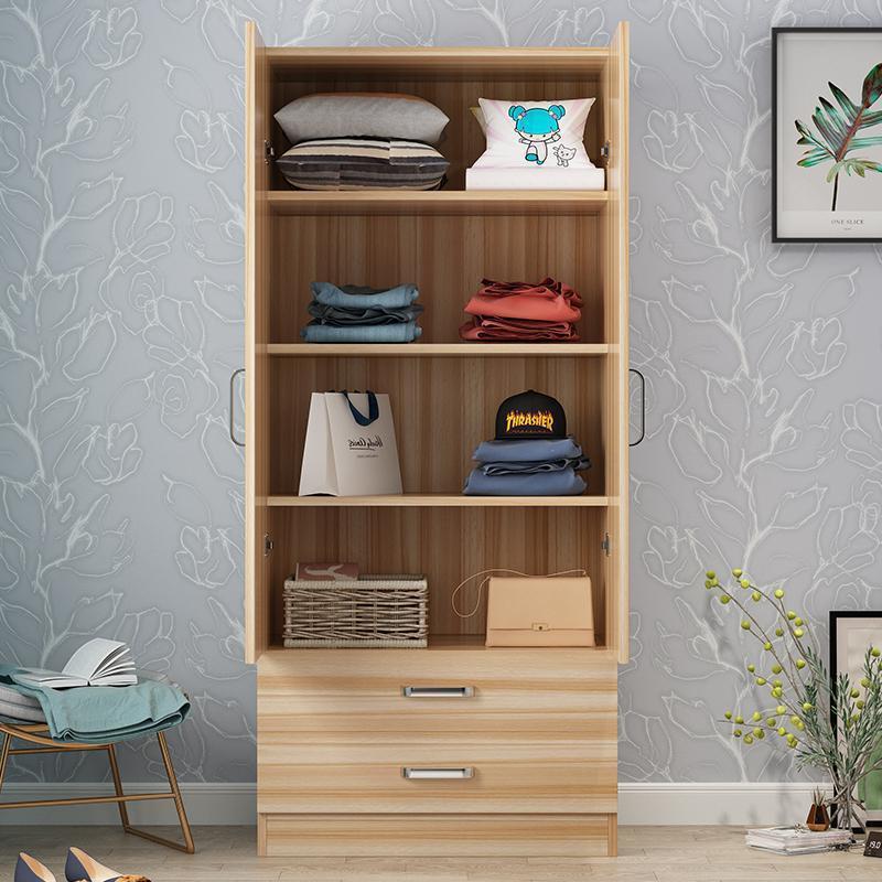 衣柜实木现简约代简易组装童柜子KLQ带门屉收纳出租儿房卧室抽衣