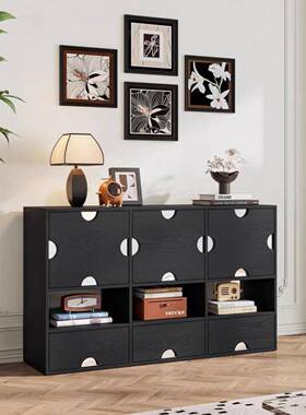 feel斐尔实木置物柜客厅陈列中柜收纳MSO餐柜古设计师黑色储物边