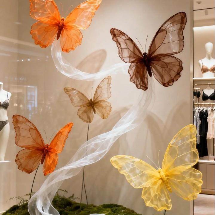 饰服装店冬季招XWX财蝴窗蝶美陈装商场秋店铺橱场景布置道具摆件,节庆用品/礼品,装扮布置套餐,淘宝优惠券,粉丝福利购,淘宝优惠卷