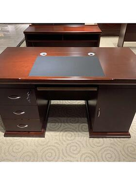 职员办公桌脑电桌油漆木.皮办桌公桌单位会议办公桌121HB-002.4米