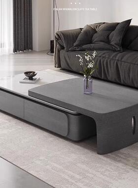 现简约小户DCT伸型缩电代柜视组合餐桌木新款岩板茶几客