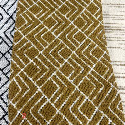 幅140CM双面花雪尼尔提几何图案现简代约962门沙发布样板房抱枕布