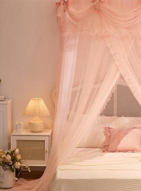 25970顶23人新款免安装公主圆顶半风圆蚊帐加密加厚儿童单吊挂式