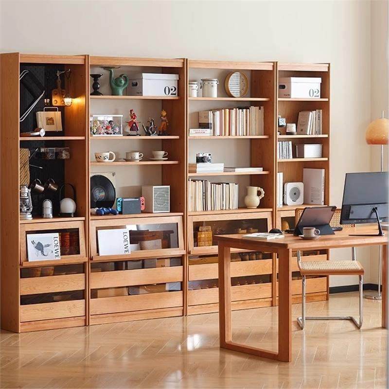 实木桃木樱书柜日物式客厅小户型窄柜杂志柜储立565柜落地矮柜子,住宅家具,书架,淘宝优惠券,粉丝福利购,淘宝优惠卷